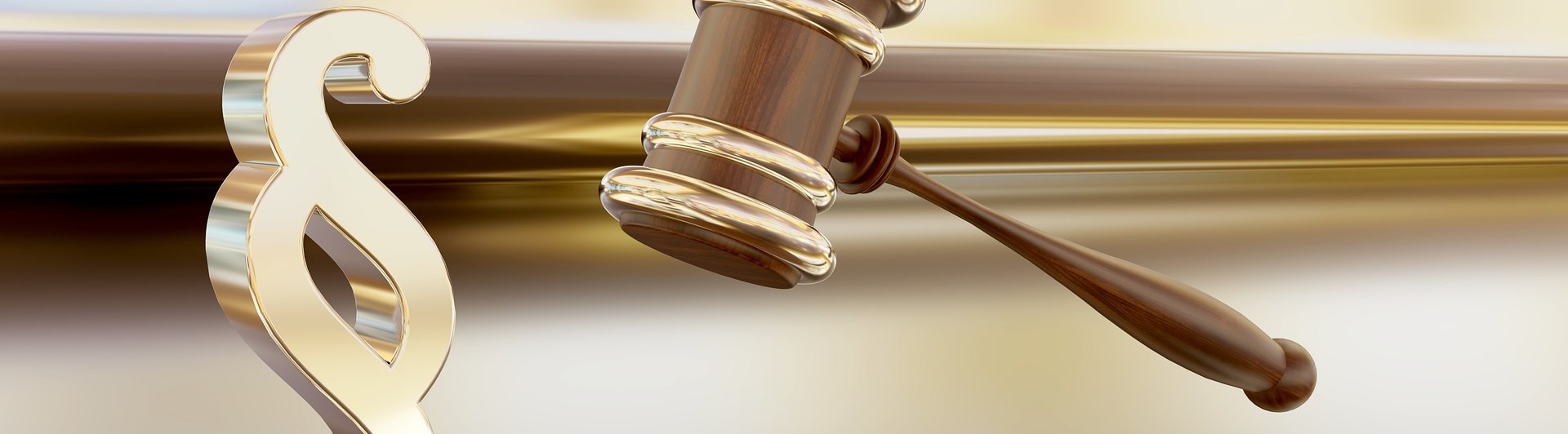 Bild som visar en paragraf i guld och en mötesklubba.