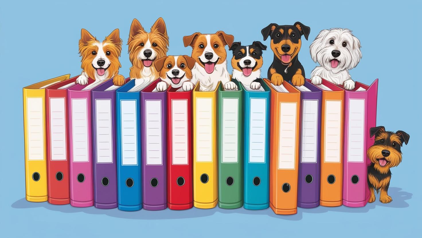 Glada hundar och pärmar