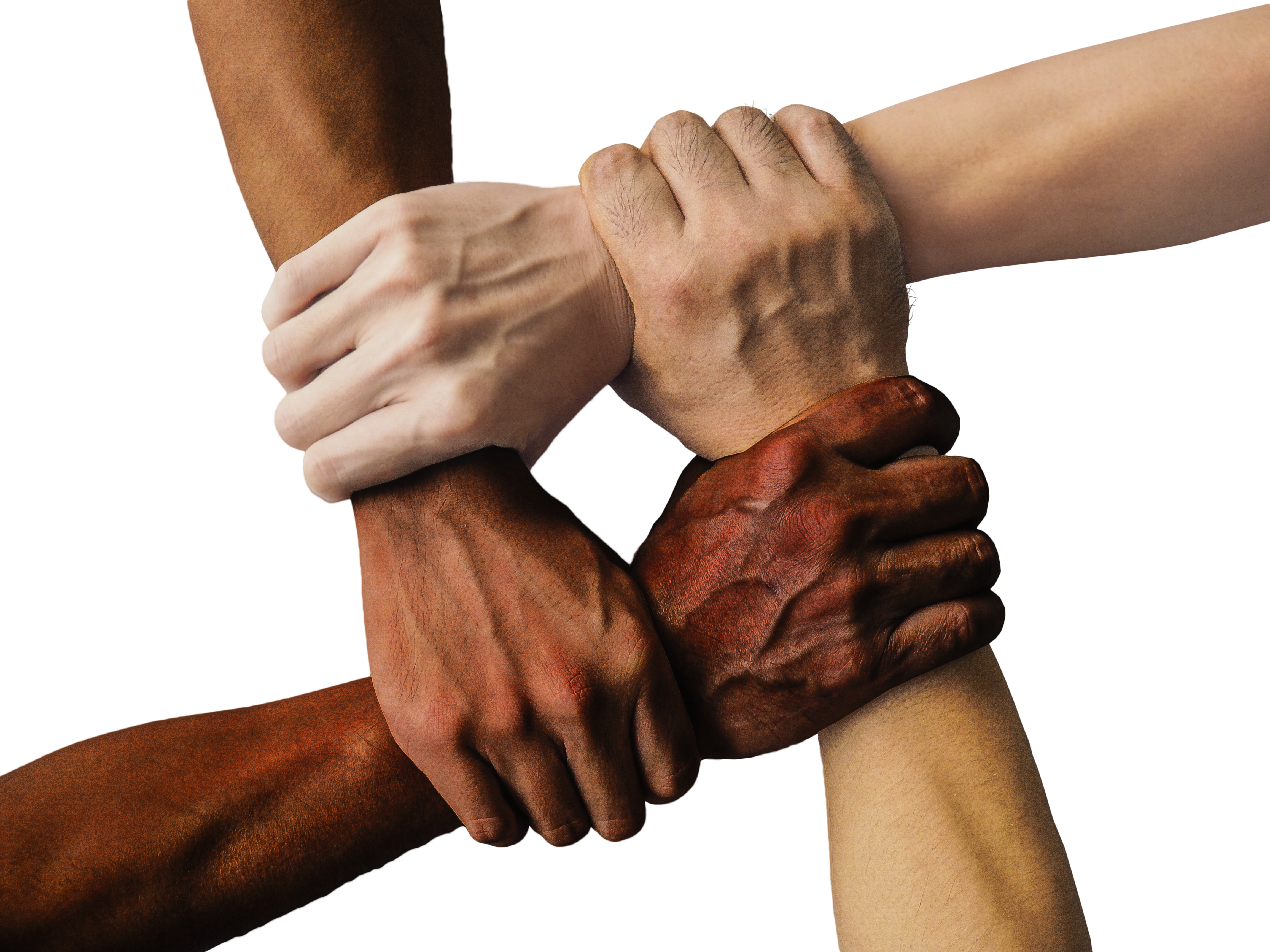 Händer på varandra i en cirkel