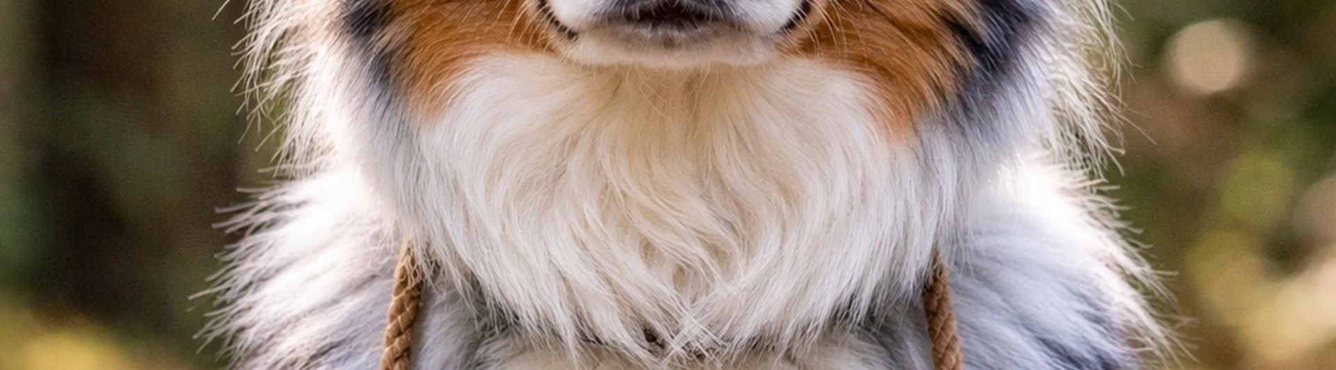 En aussie sitter med en skylt Nyheter runt halsen