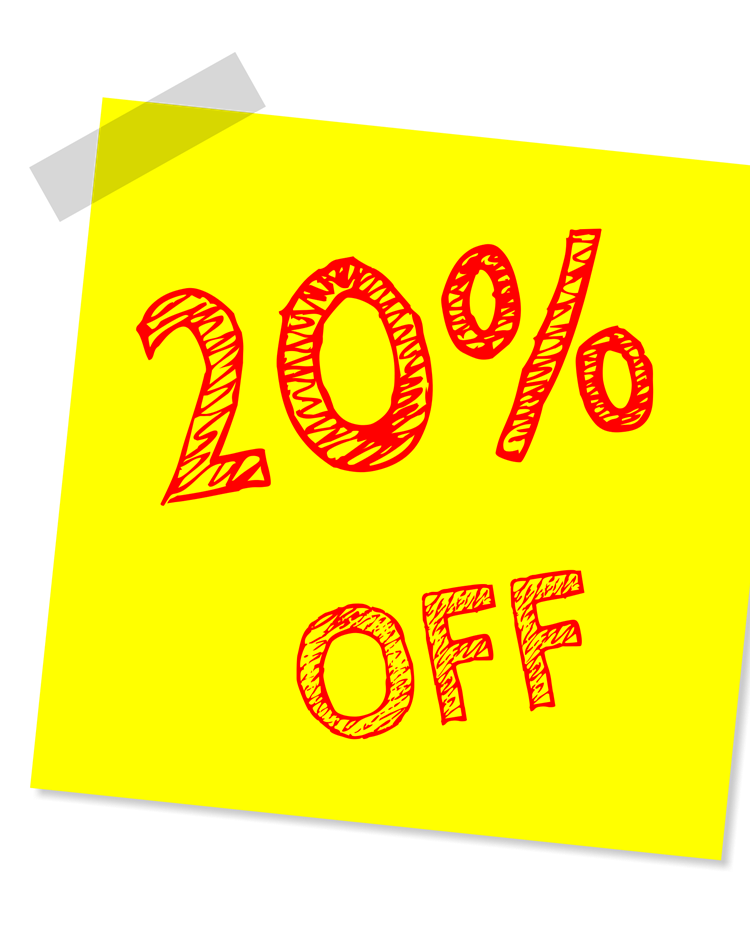 20 % rabatt