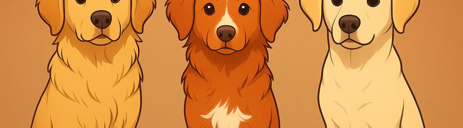 3 tecknade hundar på rad