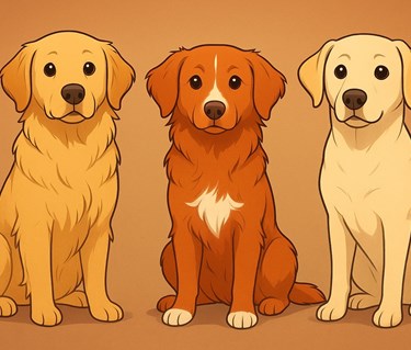 3 tecknade hundar på rad