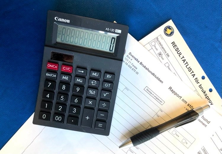 Miniräknare dokument penna